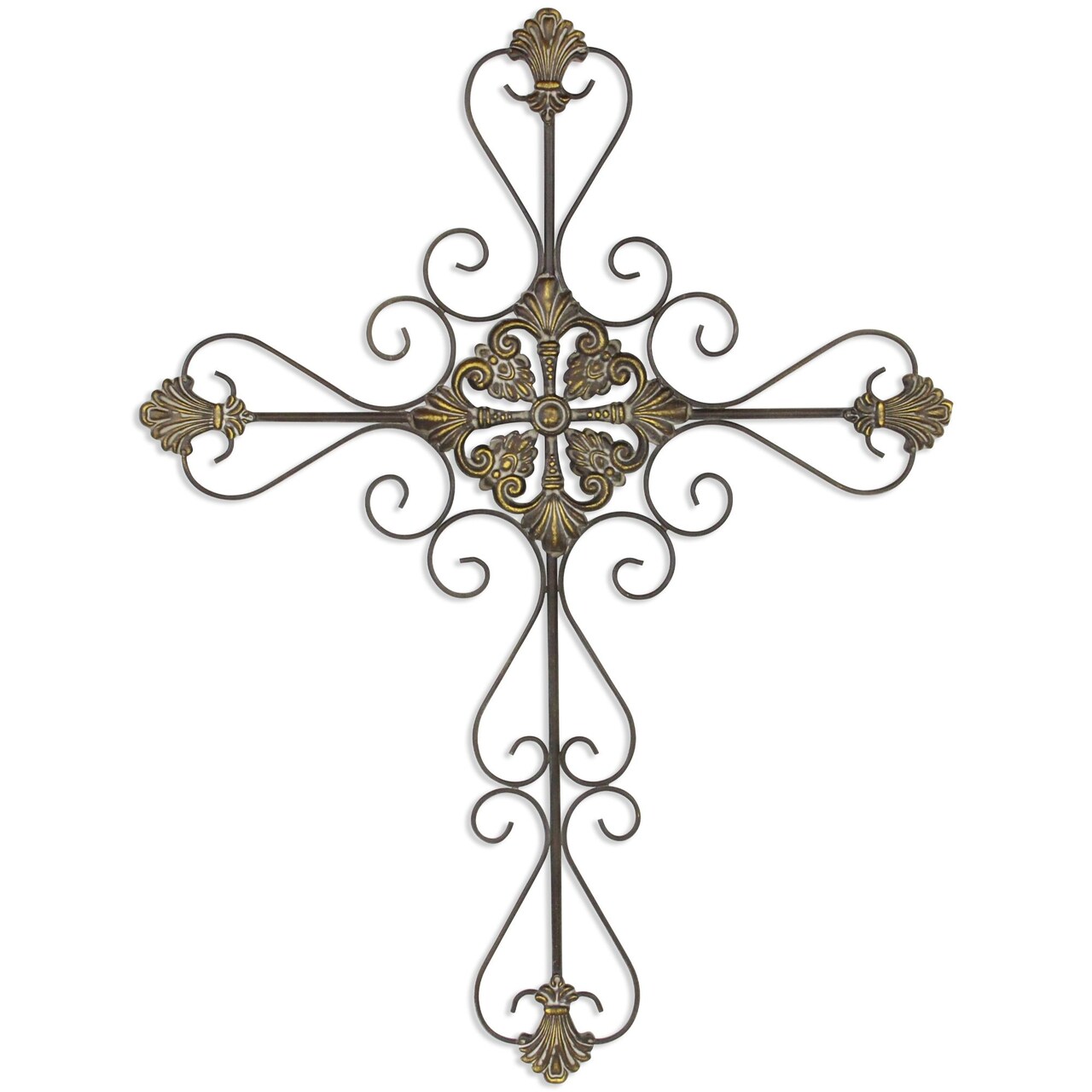 Contemporary Home Living 33" Gray Traditional Style Large Wall Mounted Cross